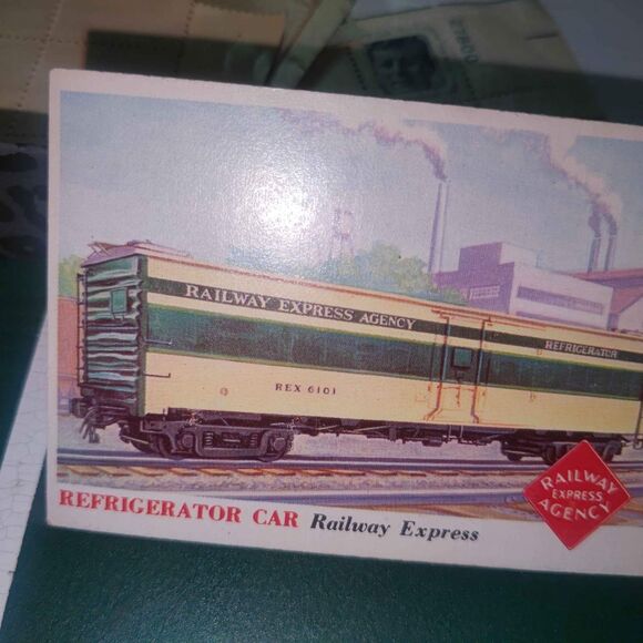 1955 Topps Rails and Sails #103 - Refrigerator Car - Railway Express - Lot of 2 - Picture 4 of 10